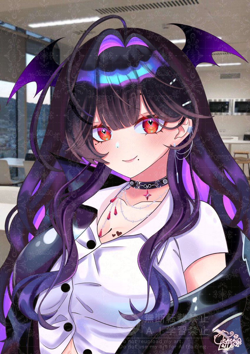 ChocoLatteCh_'s tweet photo. suka banget sama baju barunya🖤💜 #mythiart https://t.co/TsHYgF3ntD