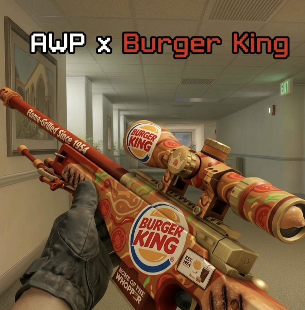 CS2Cinema's tweet photo. CS2 x Burger King collab 🍔👑 https://t.co/Gp03NfQj7e