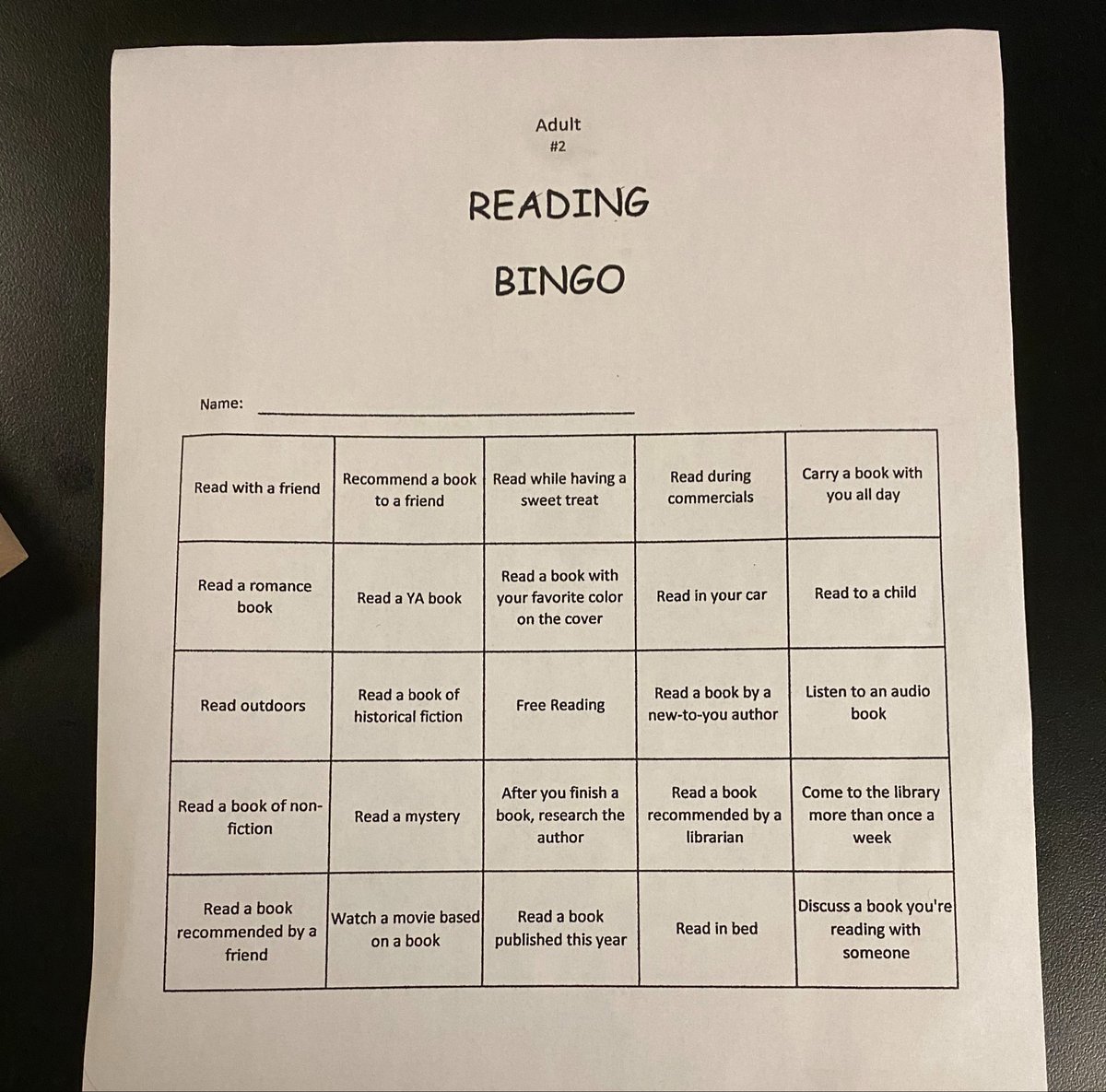 OneNerdyOpinion's tweet photo. First bingo card finished. 

Prize and second bingo card acquired.

Not sure I’ll have time to complete this one. Technically you get a prize for every bingo you make, but I have handicapped myself and only do one per blackout. https://t.co/kalPDXUdXD