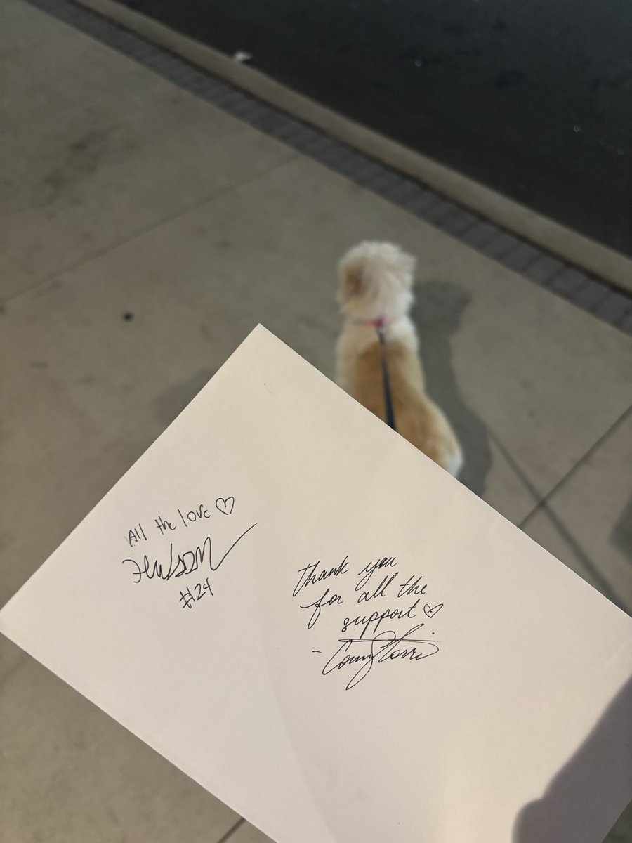 whatisthatwhati's tweet photo. So lucky today! Mocha and I unexpectedly to meet them!They were so kind! It was a private outing, so no photos,but I got their autographs! 💕Feel free to repost, but please don’t repost as your own. Thanks for respecting my post! ❤️  #HeatedRivalry #ConnorStorrie #HudsonWilliams https://t.co/Fsmf57wNCw