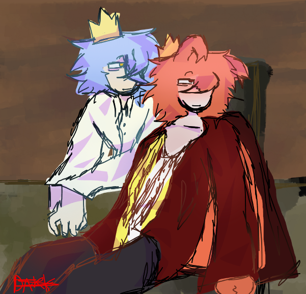 IDUTSHANE_DARK's tweet photo. the ONLY #oc #art i will EVER post, aether(blue hair guy) and sirus(crab guy) if u wanna draw them, they are both kings (also these are my friends ocs, credit to them for making the ocs) https://t.co/VTM269gqzp