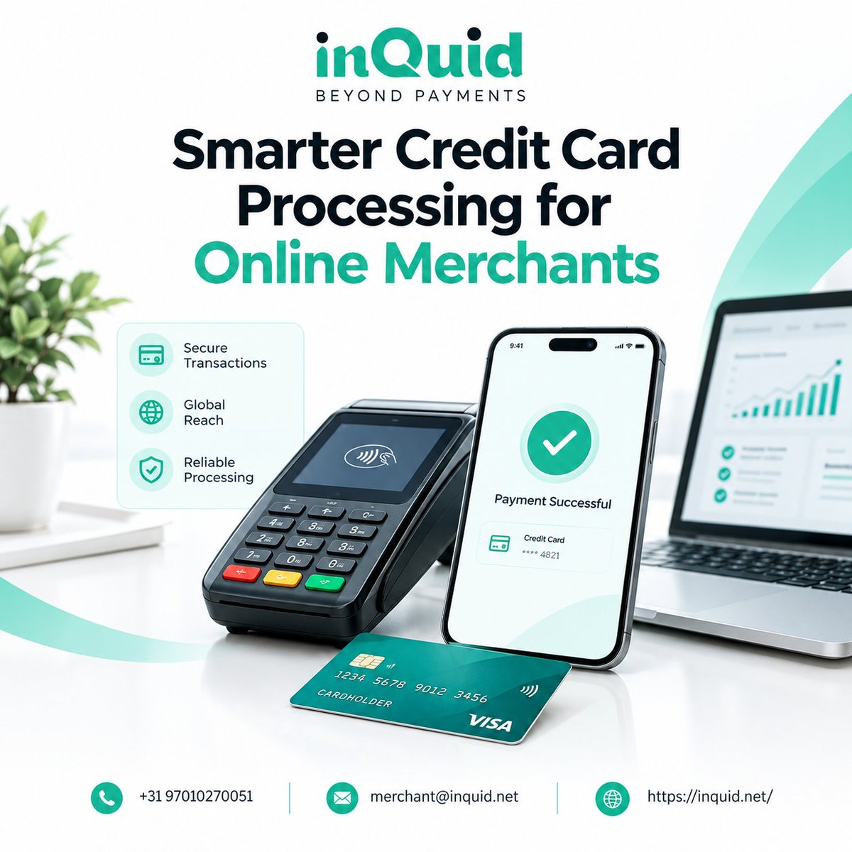 Inquid_Info's tweet photo. Looking to improve your online payment setup? Explore credit card processing solutions for modern merchants with Inquid.
Visit: https://t.co/smzocXCXkK

#CreditCardProcessing #Fintech #OnlinePayments https://t.co/M0b2dorhJI