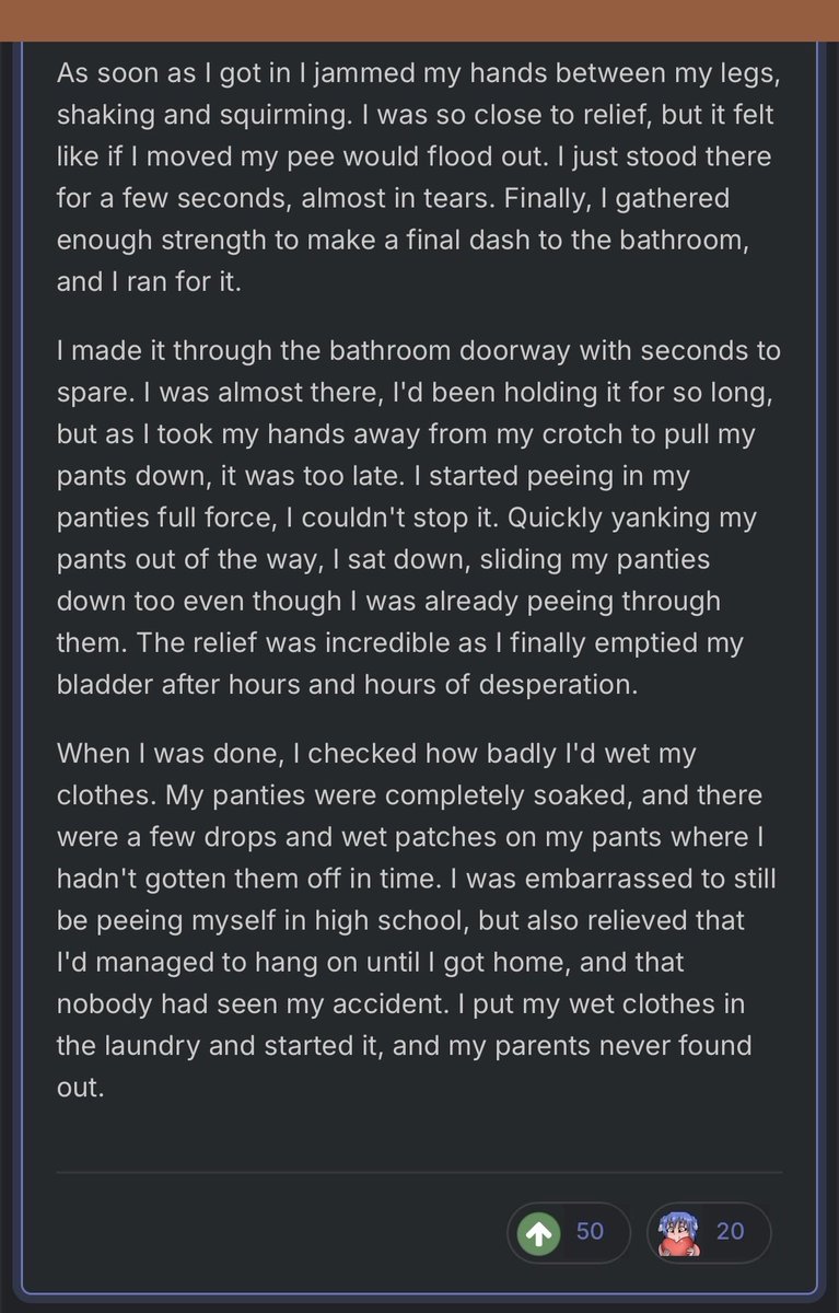 fulllbladder's tweet photo. My favorite story, desperate at sleepover too shy to say, holding it overnight https://t.co/w9Dka4tMbT