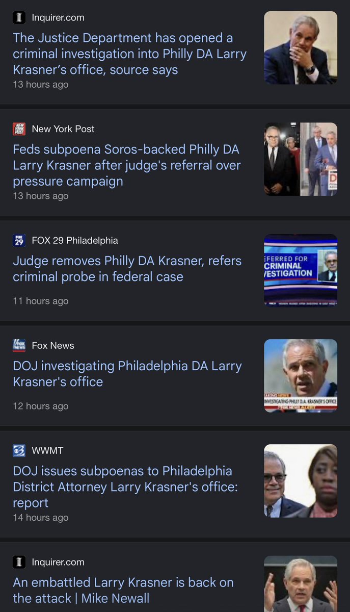 ledwards's tweet photo. This is a truly wild story, and it seems to only be getting coverage in right wing media, but it is in fact true.

The DA of Philadelphia, Larry Krasner, long held up as a leading figure in leftist “Criminal Justice Reform” is facing federal charges of perjury and obstruction. https://t.co/1372Ml7e2e