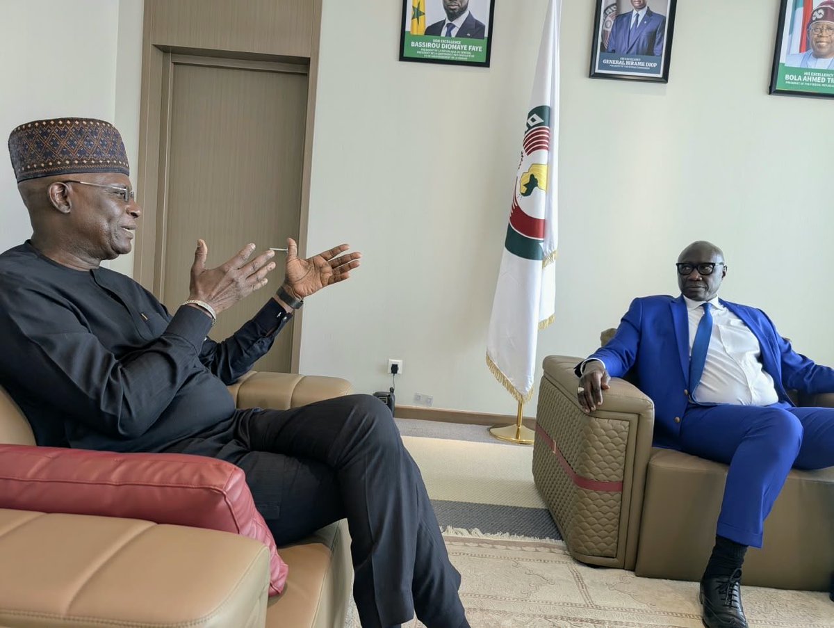 MohamedFall's tweet photo. Strengthening partnerships for regional progress was the focus as l met with the new @ecowas_cedeao President,  H.E Gen. Birame Diop, to congratulate him on his appointment &amp; reaffirm our shared commitment to enhancing @UN - ECOWAS cooperation for stable &amp; prosperous West #AFRICA https://t.co/CUpHSBBx9W