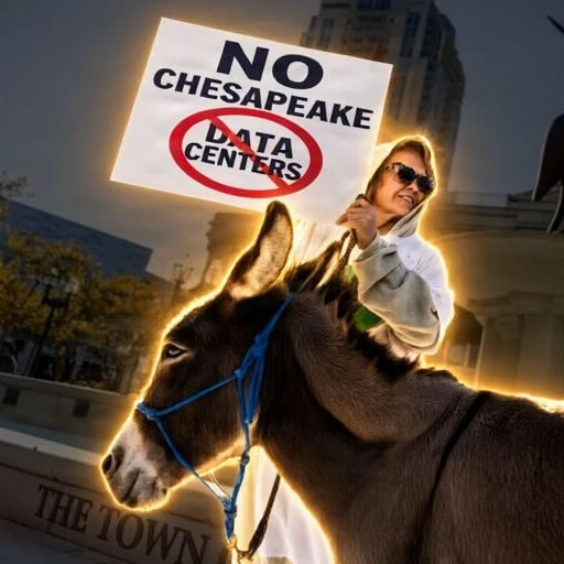 mindsharez's tweet photo. A DONKEY IS THE LEAD OF A FUCKING ANTI-AI PROTEST???

A huge protest is happening right now to STOP new data centers from being built 

A Donkey named DARLA is being used as one of the MAIN SYMBOLS of the protest due to data centers HURTING the NATURAL LAND 

I done some research and found that the non for profit supporting this protest is the Chesapeake Climate action network. 

$DARLA 

Sending them fees + PROOF OF CHARITY :  https://t.co/k0aFsBjzod

Proof of donkey name :
https://t.co/jeSM42WVBn