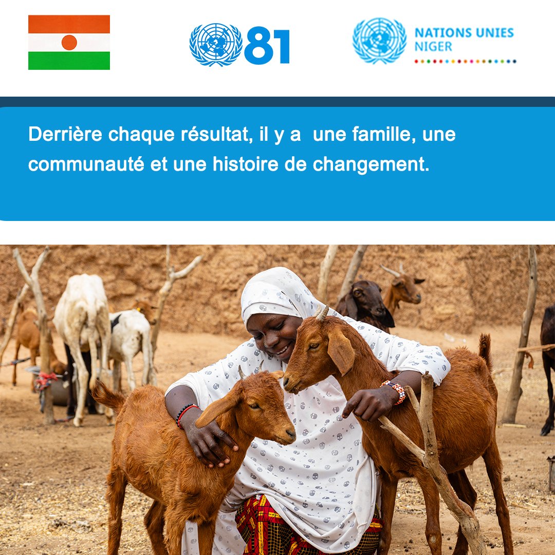 SNU_Niger's tweet photo. Au Niger, l’action humanitaire ne se résume pas aux chiffres.
 
Elle se traduit par des vies améliorées, des moyens de subsistance préservés et l’espoir de communautés plus résilientes.

#ONU81 #Niger #ActionHumanitaire https://t.co/ExQHJgVFiQ