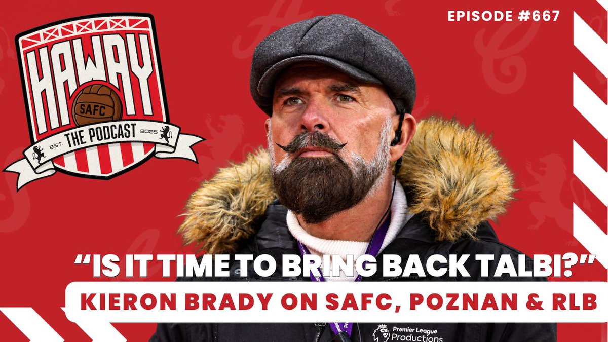 RokerReport's tweet photo. 🎙️ 𝗛𝗔𝗪𝗔𝗬 𝗧𝗛𝗘 𝗣𝗢𝗗𝗖𝗔𝗦𝗧 🔴⚪

A HUGE week ahead for Sunderland - but can the Lads turn things around? 👀

Former Black Cat Kieron Brady joins Gav to tackle the big questions:

🇵🇱 How crucial is the Lech Poznań game?
🤔 Is it time for Chemsdine Talbi to return?
🔥 What needs to change before Leeds come to the SOL?

👇 WATCH OR LISTEN NOW:

🍎 Apple: https://t.co/EKnU4thKnb
🎧 Spotify: https://t.co/U5ULAorYm1
📺 YouTube: https://t.co/1pHJwwC2kC

#SAFC ❤️🤍