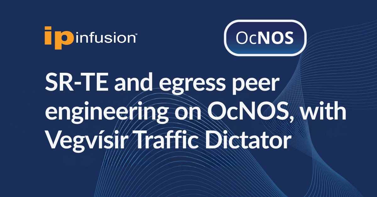 IPInfusion's tweet photo. How do you steer traffic by link affinity, bandwidth, or exit peer without being locked into a single controller?

IP Infusion and Vegvísir Systems built and tested the answer together. Download the application note: https://t.co/8RGQ3QPsct

#SegmentRouting #TrafficEngineering https://t.co/kmZTkQxD2P