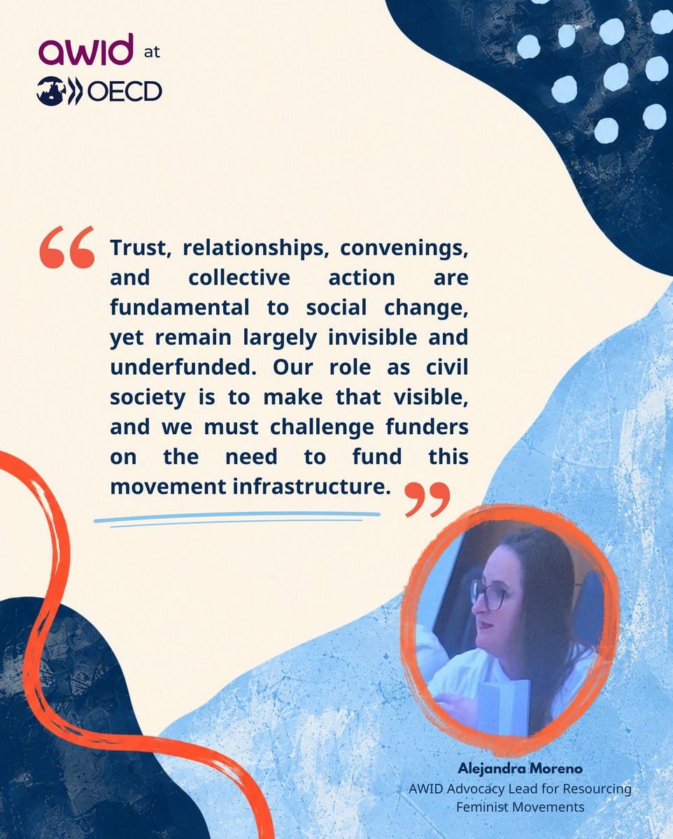 AWID's tweet photo. AWID recently joined the @OECD #GENDERNET meeting to discuss gender equality in development cooperation amid shrinking resources &amp; anti-rights backlash. 

Our priorities? Fund the invisible infrastructure of feminist movements &amp; recognize our expertise across all policy spaces! https://t.co/E93HEfMnbf