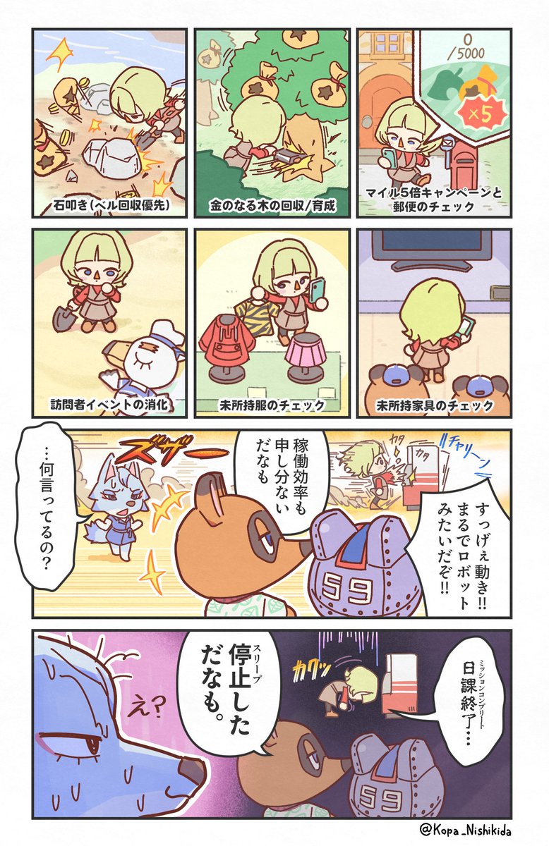 Kopa_Nishikida's tweet photo. あつ森末期プレイヤーの日課 https://t.co/2EGjaOFJR9