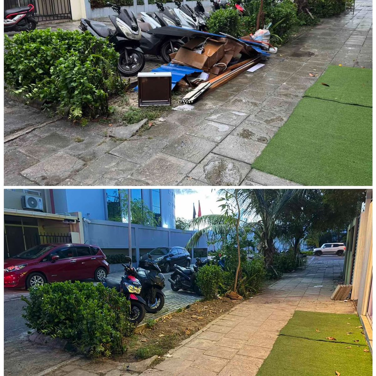 HDCMediamv's tweet photo. ރަށުތެރެއަށް ކުނިއެޅުން ހުއްޓުވުމަށް ކުރަމުންދާ މަސައްކަތުގެ ތެރެއިން، ހުޅުމާލޭގެ ބައެއް ސަރަހައްދުތަކަށް ކުނިއެޅި ފަރާތްތައް ޒިންމާދާރުކުރުވައި، އެސަރަހައްދުތައް މިހާރު ވަނީ ސާފުކުރެވިފައި.
#މަގޭހުޅުމާލެ https://t.co/6yTAXzq9OZ