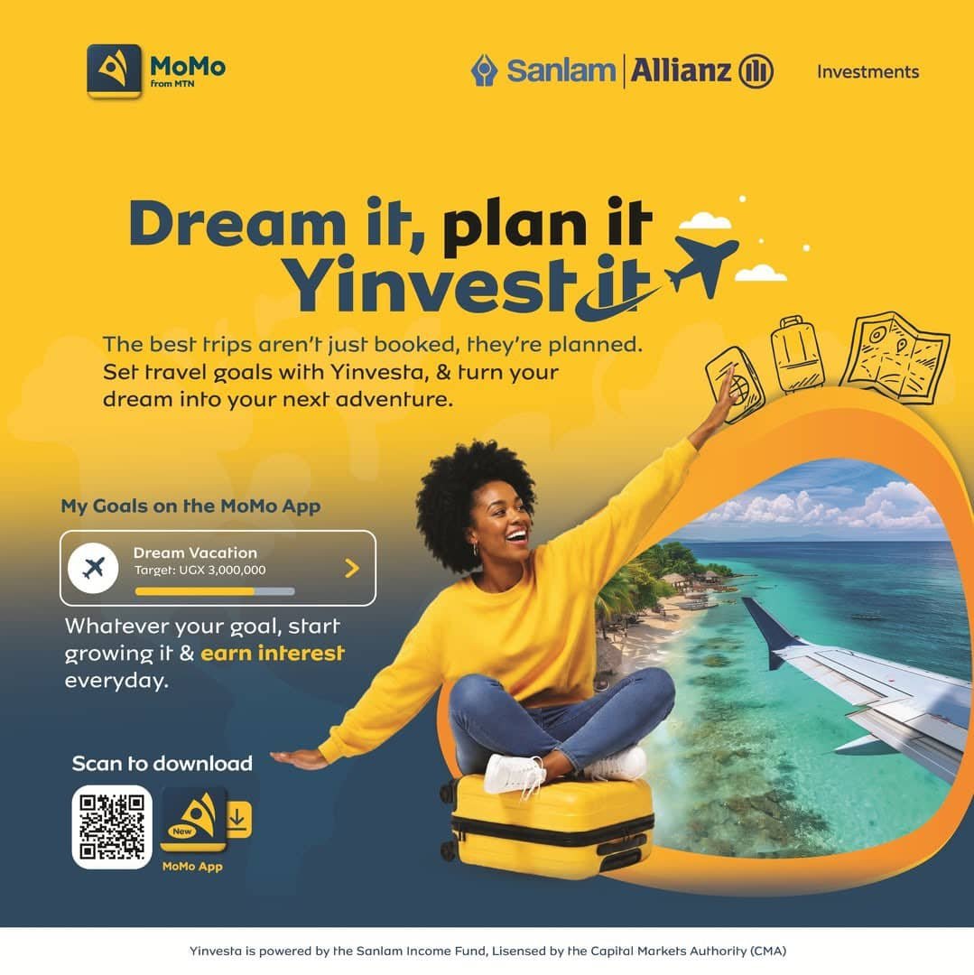 bukenya21's tweet photo. That destination on your bucket list could be your next stop. Start saving for your travel plans with #Yinvesta on the new MoMo App and take a step closer to your next adventure.
Download the MoMo App today.
#MoreWithMoMo https://t.co/A6URiPubVj
