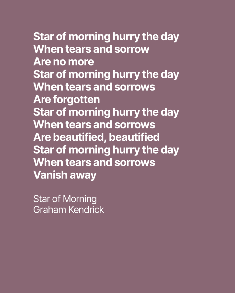 MakeWayMusic's tweet photo. A chill night has wrapped its arms
Around this hemisphere
And I am cold
A change in the weather
A storm on the way
Moving slow

Song resources for Star of Morning on Graham's website.

#StarOfMorning #MorningStar #GrahamKendrick #SalvationSongs https://t.co/Tu7aanWBUK