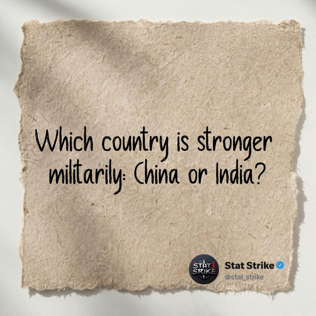 stat_strike's tweet photo. Which country is stronger militarily: China or India?
#military #usmilitary #viral #statstrike #foryou #fyp #FreeImranKhan https://t.co/MM5TkMdJz2