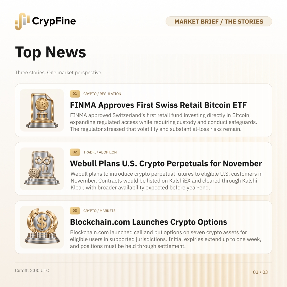 CrypFineOffical's tweet photo. CrypFine Market Brief 🔎  

$BTC, $ETH and $SOL traded higher as of 02:00 UTC, while the Nasdaq 100, gold and WTI closed lower on Tuesday. The split suggests crypto strength was not part of a broad cross-asset risk rally.  

Market drivers:  
• Lower oil and a softer dollar may have eased some pressure on risk assets.   
• The U.S. 10-year Treasury yield fell 2 bp but remained elevated at 5.12%, limiting relief for rate-sensitive assets.   
• The VIX dropped 6.13%, showing equity volatility eased even as the Nasdaq 100 slipped.  

Swipe for more details →