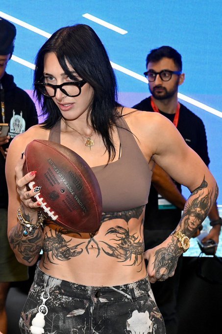 sleekfinity's tweet photo. tom brady? WHO? This is the real QB1 right here and the name is Rhea Ripley https://t.co/FKvItla638