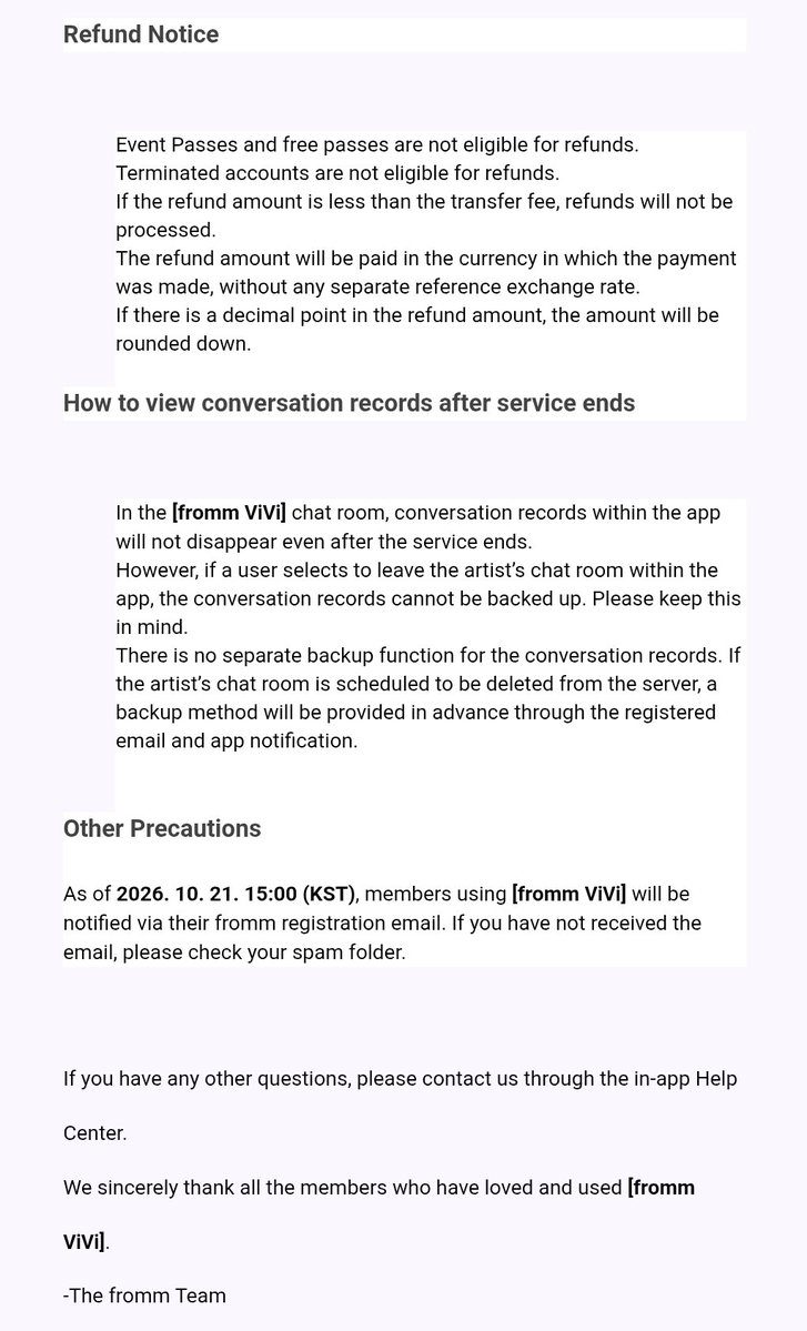 vvkhfolder's tweet photo. fromm ViVi Service Closing Notice https://t.co/mGEMmTvejk