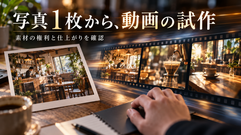 ozwsho's tweet photo. 店舗写真を、動画の初稿に。

MyEditの「AIシネマ動画」は、写真1枚と縦横比・テンプレートを選び、短尺映像を生成。環境音やBGMも付きます。

試すなら自店の写真で告知案を1本。公開前に、実際の店内との差、文字・音、必要なクレジットを確認。素材の利用権も忘れずに。

#動画制作 #AI活用 https://t.co/w7cLCorq3e