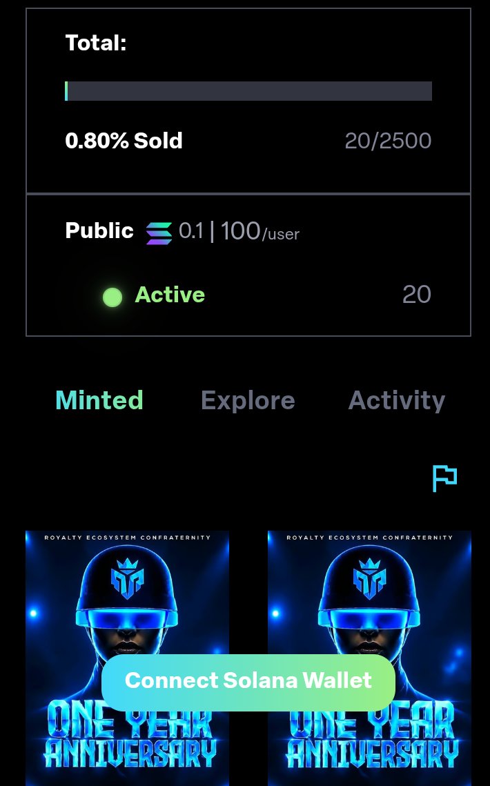 RoyaltiesEarn's tweet photo. 𝗧𝗛𝗥𝗘𝗔𝗗 𝗖𝗢𝗡𝗧𝗘𝗦𝗧 𝗨𝗣𝗗𝗔𝗧𝗘 🔹

Royalty ecosystem 1-year anniversary bounty

                𝗧𝗛𝗘 𝗥𝗘𝗦𝗣𝗢𝗡𝗦𝗘 🔸

→ 116 participants showed up

→ $1,000 prize pool, 20 winners

→ The quality of submissions was top tier

→ The team has reviewed every single entry

                   𝗧𝗛𝗘 𝗣𝗥𝗢𝗕𝗟𝗘𝗠 🔸

→ Eligibility required holding 1 Royal NFT (Royalty Ecosystem Confraternity: One Year Anniversary)

→ A lot of strong performers did not mint

→ Some of the best entries are sitting on the wrong side of the rules and announcing winners on performance alone would mean announcing people who are not eligible. 

that's not fair to you, and it's not how we run things.

          𝗪𝗛𝗔𝗧 𝗪𝗜𝗟𝗟 𝗛𝗔𝗣𝗣𝗘𝗡 𝗡𝗘𝗫𝗧 🔸

→ The window is extended so every eligible participant gets their fair share

→ We verify eligibility

→ Once the eligible winners are confirmed holding, we announce

→ Rewards are distributed based on performance

𝗜𝗙 𝗬𝗢𝗨 𝗣𝗔𝗥𝗧𝗜𝗖𝗜𝗣𝗔𝗧𝗘𝗗 𝗔𝗡𝗗 𝗠𝗜𝗡𝗧𝗘𝗗 🔹

→ Screenshot the NFT in your wallet

→ Make sure the wallet address is visible

→ comment it below

→ we verify you

               𝗜𝗙 𝗬𝗢𝗨 𝗗𝗜𝗗𝗡'𝗧 𝗠𝗜𝗡𝗧 𝗬𝗘𝗧 🔸

→ Mint before the deadline: 31st OCTOBER 2026

→ 0.1 SOL

→ Then drop your screenshot below

                   𝗢𝗥𝗜𝗘𝗡𝗧𝗔𝗧𝗜𝗢𝗡 🔹

Performance gets you on the leaderboard but  holding the NFT gets you paid.

 You need both to be eligible:

The work is done, the rest is one mint and one screenshot so we can get everyone paid.