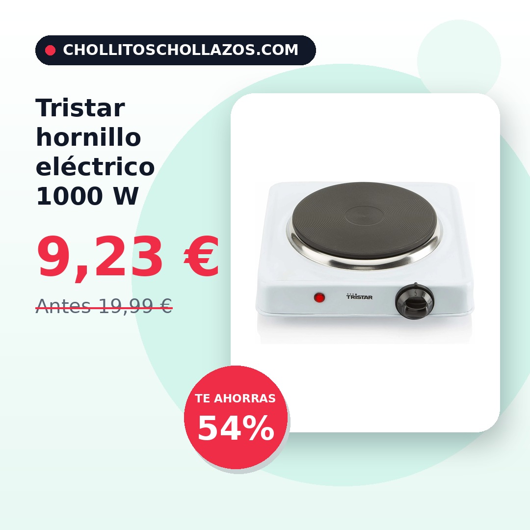 ChollitosAmazon's tweet photo. 🔥 Tristar hornillo eléctrico 1000 W por 9,23 € (-54%)
👉 https://t.co/YzaGOAIyf6
#chollos #Amazon #Tristar #cocina https://t.co/zmZHPTzVPD