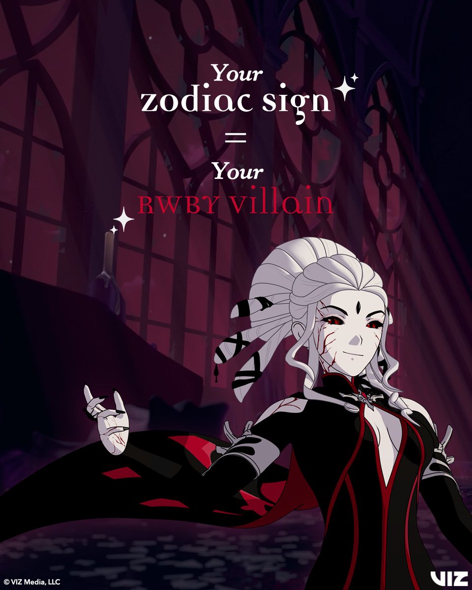 OfficialRWBY's tweet photo. Your zodiac sign will decide which RWBY villain you are! Which one did you get? 🔮 https://t.co/gP8ANl7S1z