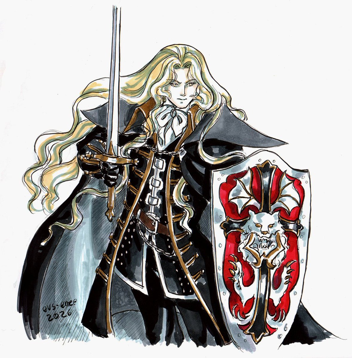 evs_eme's tweet photo. INKTOBER 18 - Alucard

El hijo de Dracula que traicionó a su propio padre en favor de la humanidad

LINK: https://t.co/PKZHOjhGvr
https://t.co/30crzC0b9S

#Inktober #Inktober2026 #Castlevania #alucard #inktoberday18 #castlevaniafanart #castlevania40thanniversary #SOTN #inktober18 https://t.co/aOW5pjc7NP