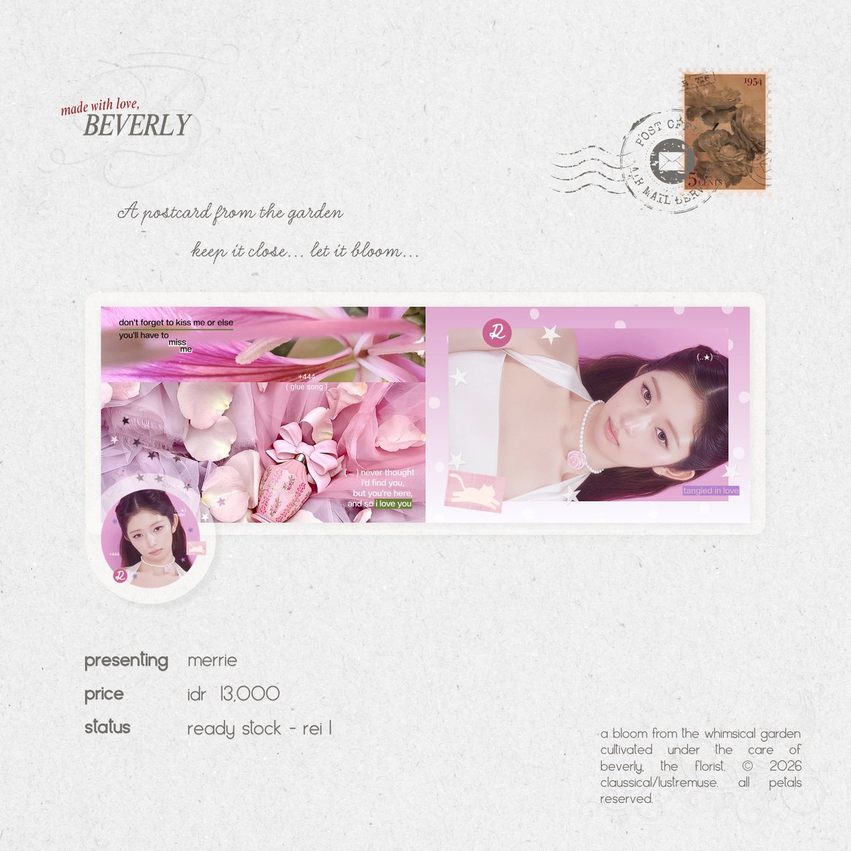 claussical's tweet photo. 🧺🩷 #zonauang ... please help me to repost? thank you! 

special delivery from the little garden! a handful of lovely ready stocks layout featuring rei ive, wrapped in rosy pinks, powder blues, and the prettiest trinkets. https://t.co/GKWd1ZPHoX