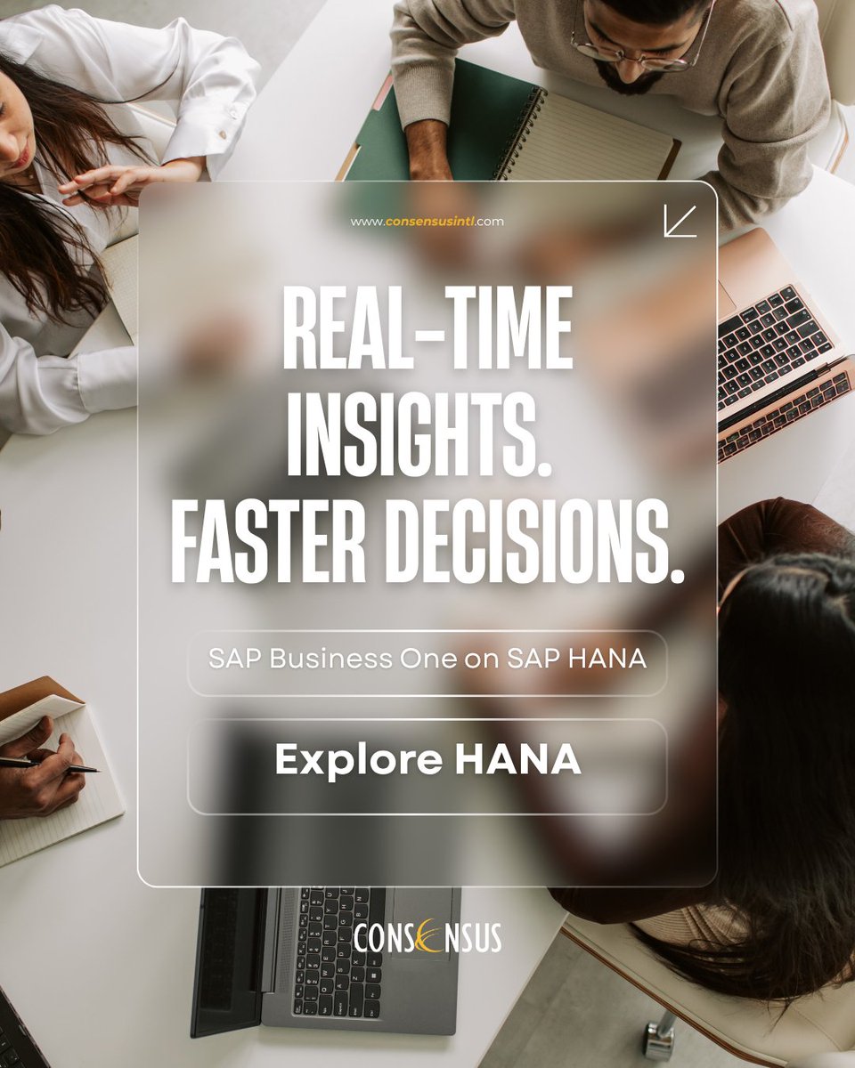 ConsensusIntl's tweet photo. SAP Business One on SAP HANA delivers fast, real-time analytics and reporting, helping you spot trends, react quickly and plan with confidence. Find out how the HANA version can take your business to the next level.
 https://t.co/OxasnkBX4R
#SAPHANA #SAPBusinessOne https://t.co/G6JkH8WZk1