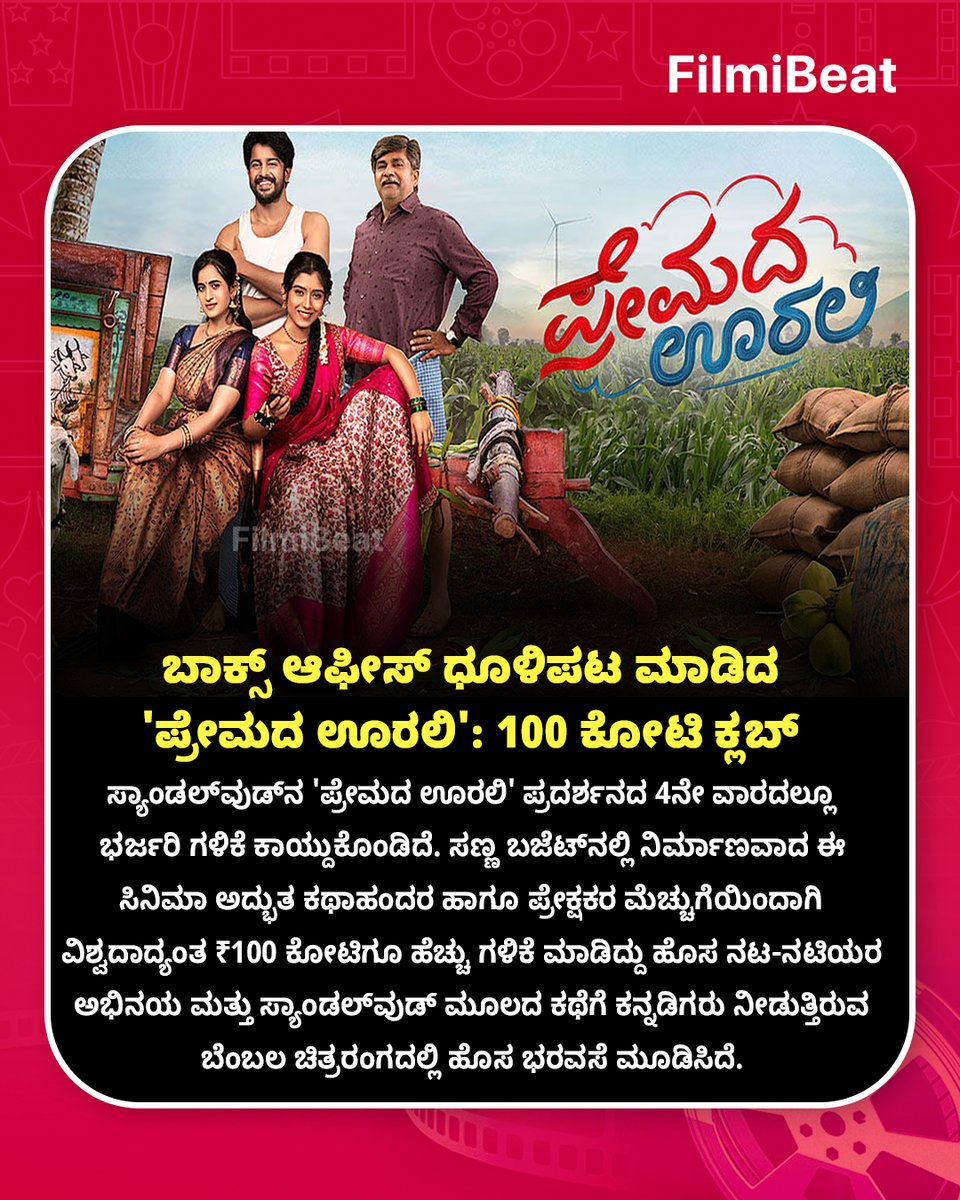 FilmibeatKa's tweet photo. ಪ್ರೇಕ್ಷಕರ ಮನಗೆದ್ದ 'ಪ್ರೇಮದ ಊರಲಿ': ಬಿಗ್ ಬಜೆಟ್ ಸಿನಿಮಾಗಳ ದಾಖಲೆ ಧೂಳಿಪಟ! 

#KannadaMovies #SandalwoodHits #FBKannada #FBUpdates #StarTalk  #Blockbuster #KannadaFilmIndustry #MovieNews https://t.co/qISxXwffrl