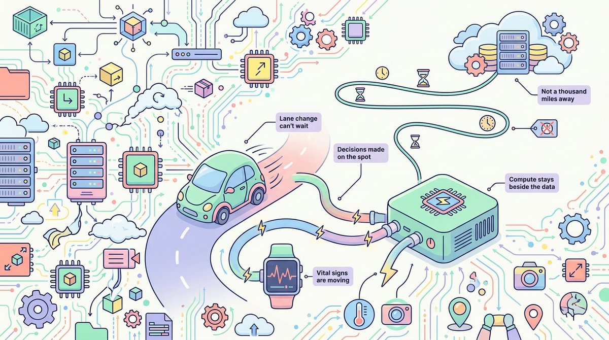 GridProtocolOrg's tweet photo. Some decisions can’t wait for a round trip to the cloud—cars are changing lanes, and vital signs are fluctuating.

Computing power needs to be right next to the data, not thousands of miles away. https://t.co/nROYCnRxFS