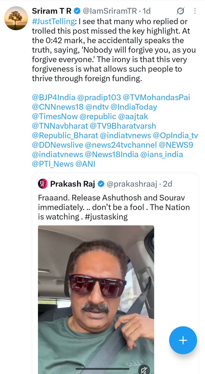 IamSriramTR's tweet photo. I see the #government calling out #Meta for #algorithm manipulation—they should do the exact same with @X. I’ve posted multiple times with irrefutable points that destroy his agenda using his own words, yet my posts get zero exposure.

@CNNnews18 @ndtv @IndiaToday @TimesNow @republic @aajtak @TNNavbharat @TV9Bharatvarsh @Republic_Bharat @indiatvnews @OpIndia_tv @DDNewslive @news24tvchannel @NEWS9 @indiatvnews @News18India @ians_india @PTI_News @ANI @HCP_2026 @Mrsinha @rishibagree @SachdevaAmita @AmitShah @AmitShahOffice @PMOIndia @AshwiniVaishnaw @Shehzad_Ind  @RShivshankar @rishibagree @ShivAroor