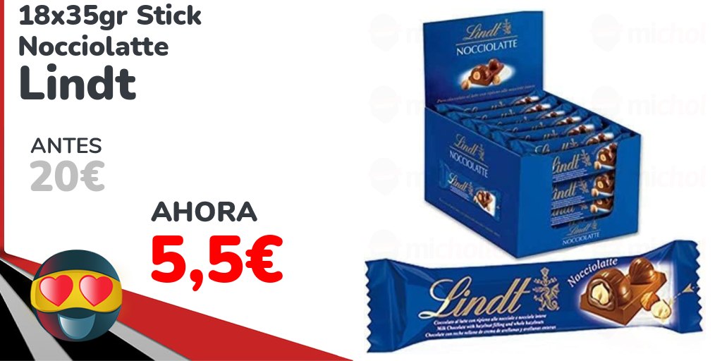 michollo's tweet photo. 🍫 Pack de 18 Stick Nocciolatte Lindt de 35 g 🤎🔥

¡Date un capricho con el delicioso chocolate Lindt! 😍 Este pack incluye 18 sticks Nocciolatte de 35 g, ideales para disfrutar de un momento dulce, acompañar el café o compartir con los amantes del chocolate. Su formato individual resulta muy práctico para llevar contigo y disfrutar cuando te apetezca. ☕️✨

 🤎 https://t.co/7g5Z4EFhRo

#Lindt #Nocciolatte #Chocolate #Dulces #Chocolatinas #PackAhorro #Chollo #Ofertas