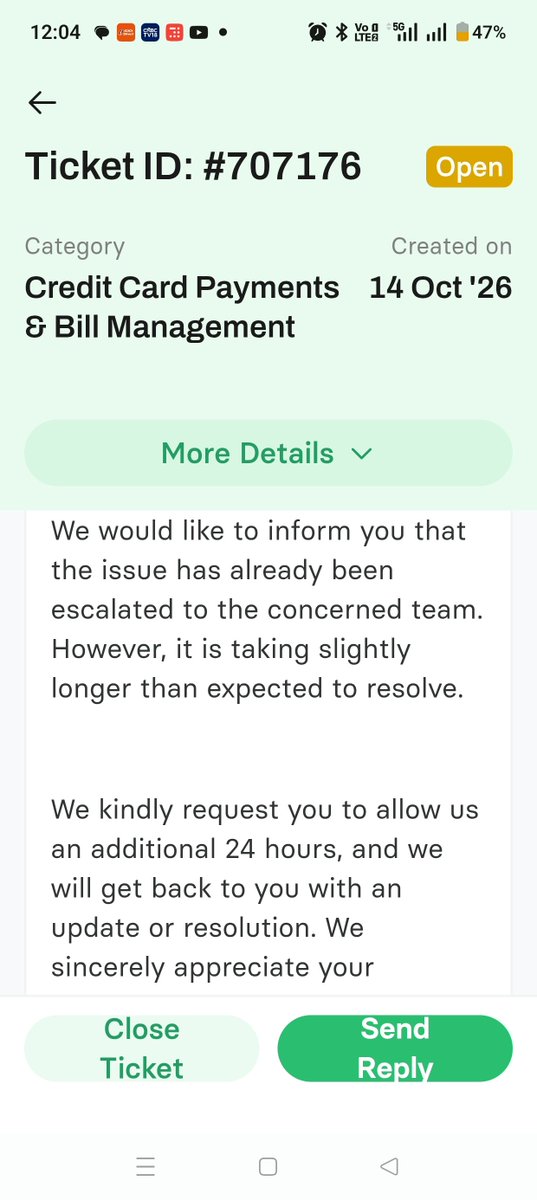 samaritan1112's tweet photo. @CheQSupport @RBI
I have been waiting for resolution since 14th October 2026. Last 3 days u were asking 24 hours to resolve. Please refund my money asap. https://t.co/BneAS2E8Pj