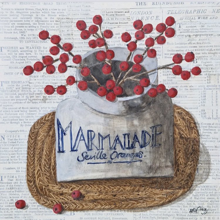 ArtGuideAlex's tweet photo. Marmalade Jar with Berries 
#AstridTrügg https://t.co/03VWbrQgiQ