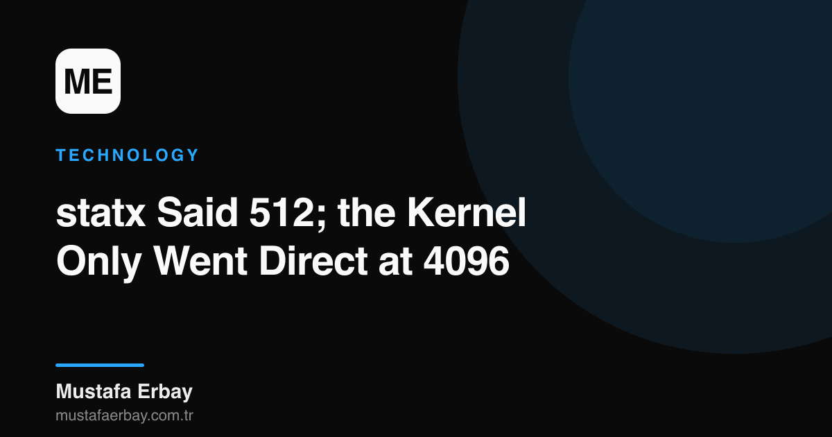 merbay86's tweet photo. `statx` said 512 for O
#Linux #Kernel #Storage #Filesystem
https://t.co/wkUC9gXSzo https://t.co/FiLo7kowdI