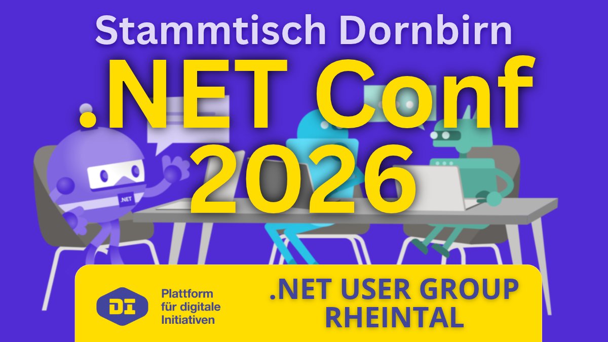 marcmenghin's tweet photo. 🚀 Save the Date: .NET Conf 2026 Dornbirn!
Am 11.10.2026 ist es wieder so weit! Die weltweit größte Entwicklerkonferenz rund um .NET kommt auch dieses Jahr wieder nach Dornbirn!
#dotnetconf #dotnet #dotnetdev #dornbirn #vorarlberg https://t.co/5Lb2HzehoW