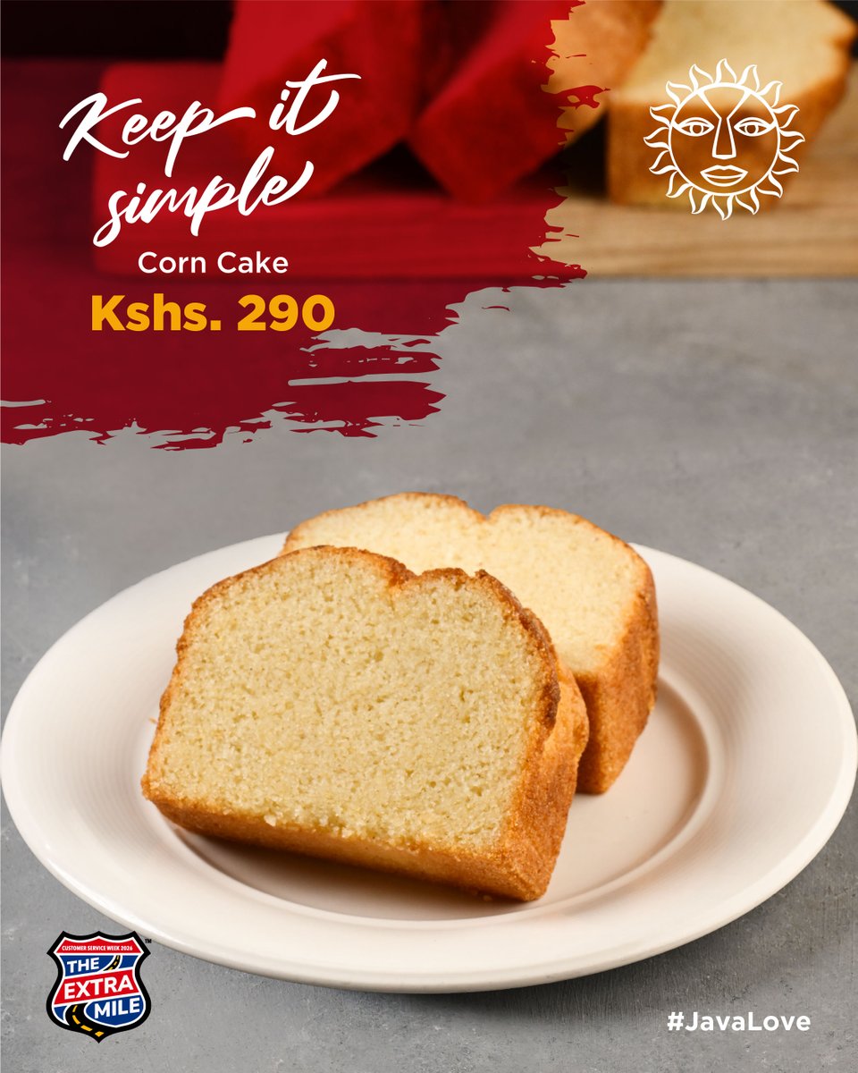 javahouseafrica's tweet photo. Soft, gently sweet Corn Cake with a hint of vanilla. Add the combo if you like your snack plans with a little extra company. Either way, the “I’ll save the rest for later” plan is between you and the last bite. Find your Corn Cake at your nearest Java.
#JavaLove https://t.co/fsF2fNkEdh