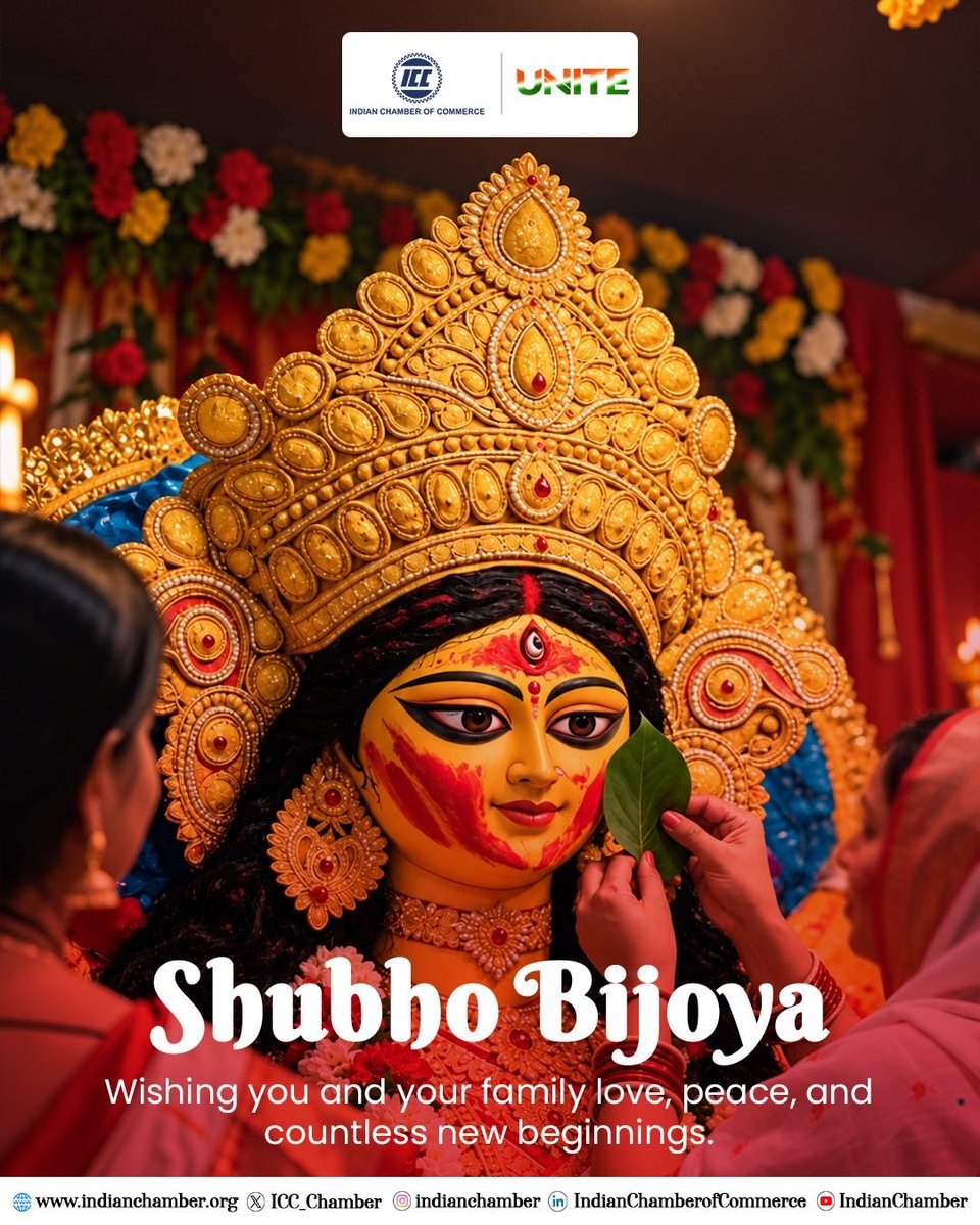 ICC_Chamber's tweet photo. May every ending lead to a new beginning, and every step forward bring growth and happiness.

Shubho Bijoya! 

#SubhoBijoya #Vijayadashami2026 #VijayaDasami #IndianChamberOfCommerce 

@rajeevstyagi | @TheBengalIndex | @TourismBengal https://t.co/FBTUUGqM3Z