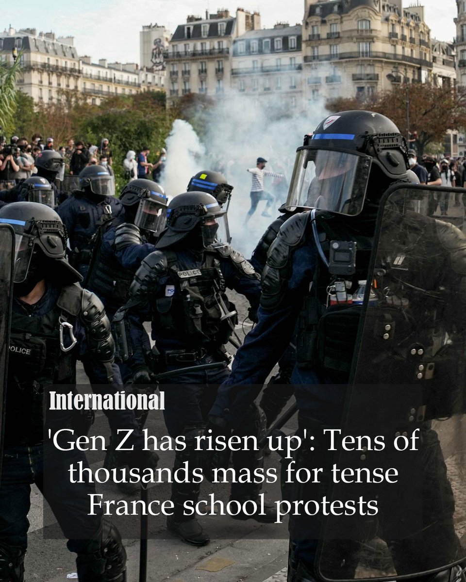 copelandjuqs's tweet photo. More than 250, 000 protesters have taken to the streets across France as students, teachers, and parents demand better learning conditions. The unrest has intensified amid teacher shortages, deteriorating schools, overcrowded schedules, alleged https://t.co/gZ1QXwktP9