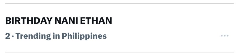 ECLIPSEIANS's tweet photo. wow top 2 na tayo sisteret

BIRTHDAY NANI ETHAN https://t.co/0eR1qDAaim
