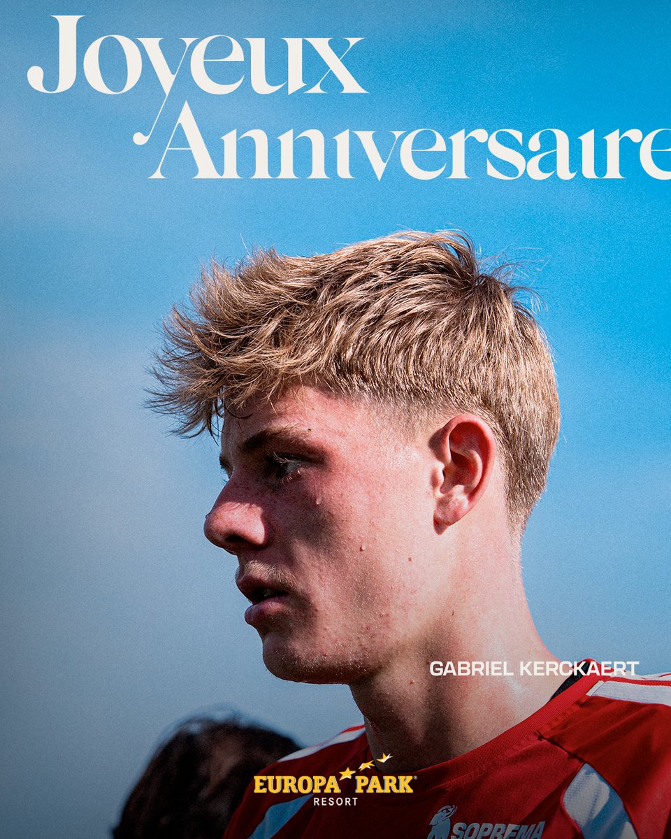 RCSA's tweet photo. 𝐉𝐨𝐲𝐞𝐮𝐱 𝐚𝐧𝐧𝐢𝐯𝐞𝐫𝐬𝐚𝐢𝐫𝐞 𝐆𝐚𝐛𝐫𝐢𝐞𝐥 🥳

Le Racing avec Ed Euromaus et @EuropaParkFR souhaitent un joyeux anniversaire à Gabriel Kerckaert pour ses 19 ans 🎉 https://t.co/gmAI00M86y