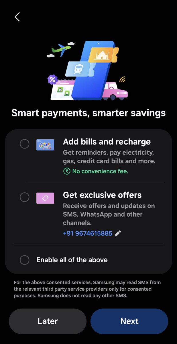 Gadgetsdata's tweet photo. One UI has some very unique features like :
Dual earbuds pairing & playback at the same time ✅, playing different media through phone speaker & bluetooth speaker at the same time ✅ etc. but :

Samsung wallet is the most convenient feature of Samsung phone :

✅ You can add all of your Credit and Debit cards and then pay with simple tap & pay. It is also very safe, with protection of Knox security ✅

✅ You can access all your important IDs like Driving License, Aadhaar card, PAN card by connecting with Digilocker

✅ You can make your UPI payments directly through Samsung wallet. I can pay easily with Fingerprint authentication

✅ You can buy & add your train tickets for easily access within Wallet

- So, everything in one place‼️and easy access with a single swipe up gesture on my Samsung Galaxy phone

- I think Samsung wallet is very underrated, those who use it, know how convenient and useful it is ✅