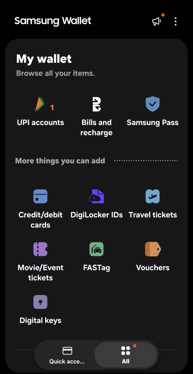 Gadgetsdata's tweet photo. One UI has some very unique features like :
Dual earbuds pairing & playback at the same time ✅, playing different media through phone speaker & bluetooth speaker at the same time ✅ etc. but :

Samsung wallet is the most convenient feature of Samsung phone :

✅ You can add all of your Credit and Debit cards and then pay with simple tap & pay. It is also very safe, with protection of Knox security ✅

✅ You can access all your important IDs like Driving License, Aadhaar card, PAN card by connecting with Digilocker

✅ You can make your UPI payments directly through Samsung wallet. I can pay easily with Fingerprint authentication

✅ You can buy & add your train tickets for easily access within Wallet

- So, everything in one place‼️and easy access with a single swipe up gesture on my Samsung Galaxy phone

- I think Samsung wallet is very underrated, those who use it, know how convenient and useful it is ✅