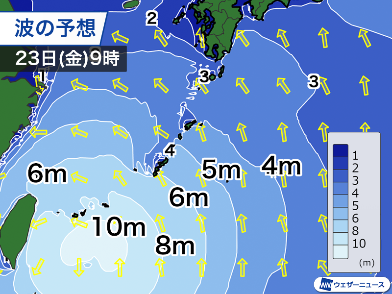 wni_jp's tweet photo. 【台風情報】
猛烈な台風30号(チャンパー)による影響が沖縄に出始め明日22日(木)以降は荒天となる見込みです。
その後は北から北東に転向する可能性が高いものの、タイミングに不確実性があり、西日本や東日本の影響はそれによって変わります。
https://t.co/SvJMDBQ0n7 https://t.co/FqUpmvw5wO
