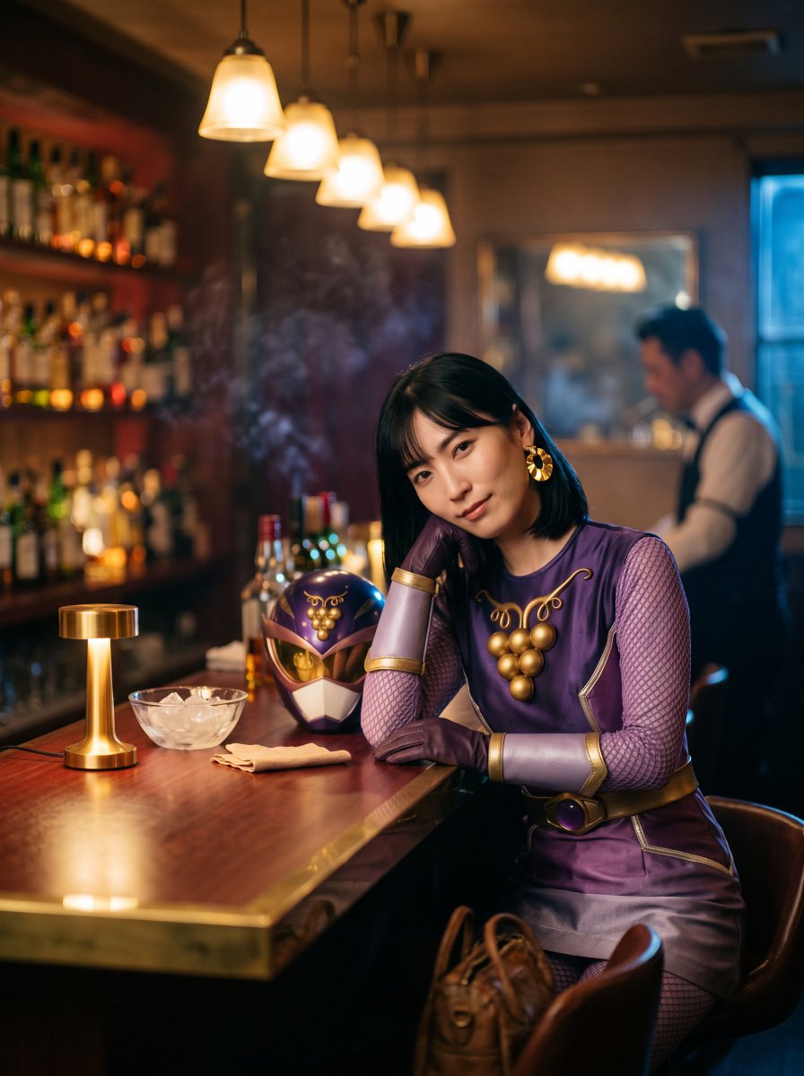 sentaiheroine's tweet photo. 出番がない峰子さん夜のバーで一緒に飲む人を探しています！どっちの峰子さんと遊びたいですか！？
←私服　戦隊スーツ→ https://t.co/XbglyCpWB4