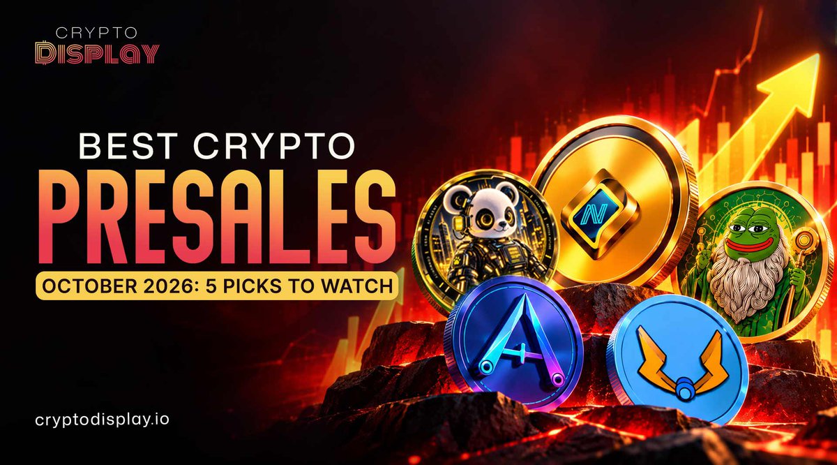 CryptoDisplayio's tweet photo. Best Crypto Presales October 2026🔥

Best Crypto Presales - $PEPETO, $NEAMA, $PANDAI, $ARXAI, and $HYPER, compared by price, stages, and risk. Read it before you buy.

👉For More Updates -  https://t.co/zs6ts8pTyo

#CryptoDisplay #CryptoPresale #memecoins #Crypto #TopTrending #Tokens #TopPick