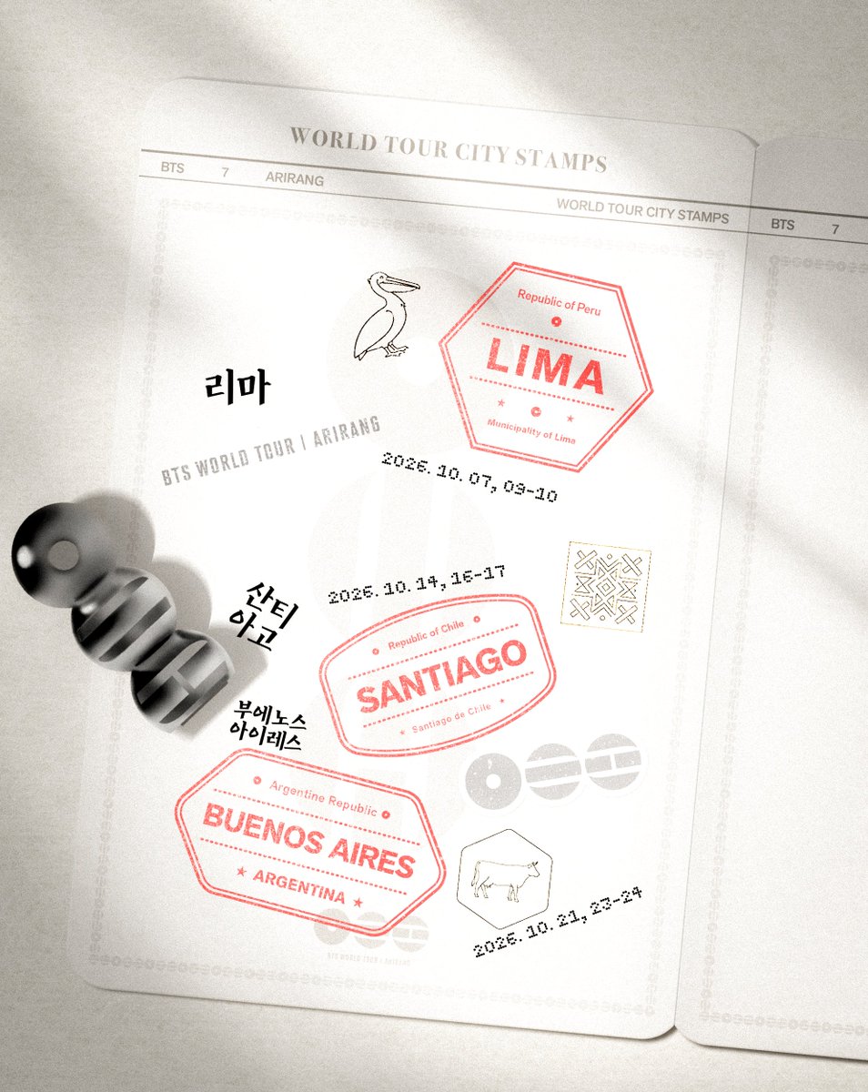 HYBE_MERCH's tweet photo. BTS WORLD TOUR ‘ARIRANG'
STAMP YOUR JOURNEY — BUENOS AIRES

#방탄소년단 #BTS 
#BTS_WORLDTOUR_ARIRANG
#BTS_WORLDTOUR_ARIRANG_LATAM 
#BTS_WORLDTOUR_ARIRANG_BUENOS_AIRES https://t.co/nEDdgllarC
