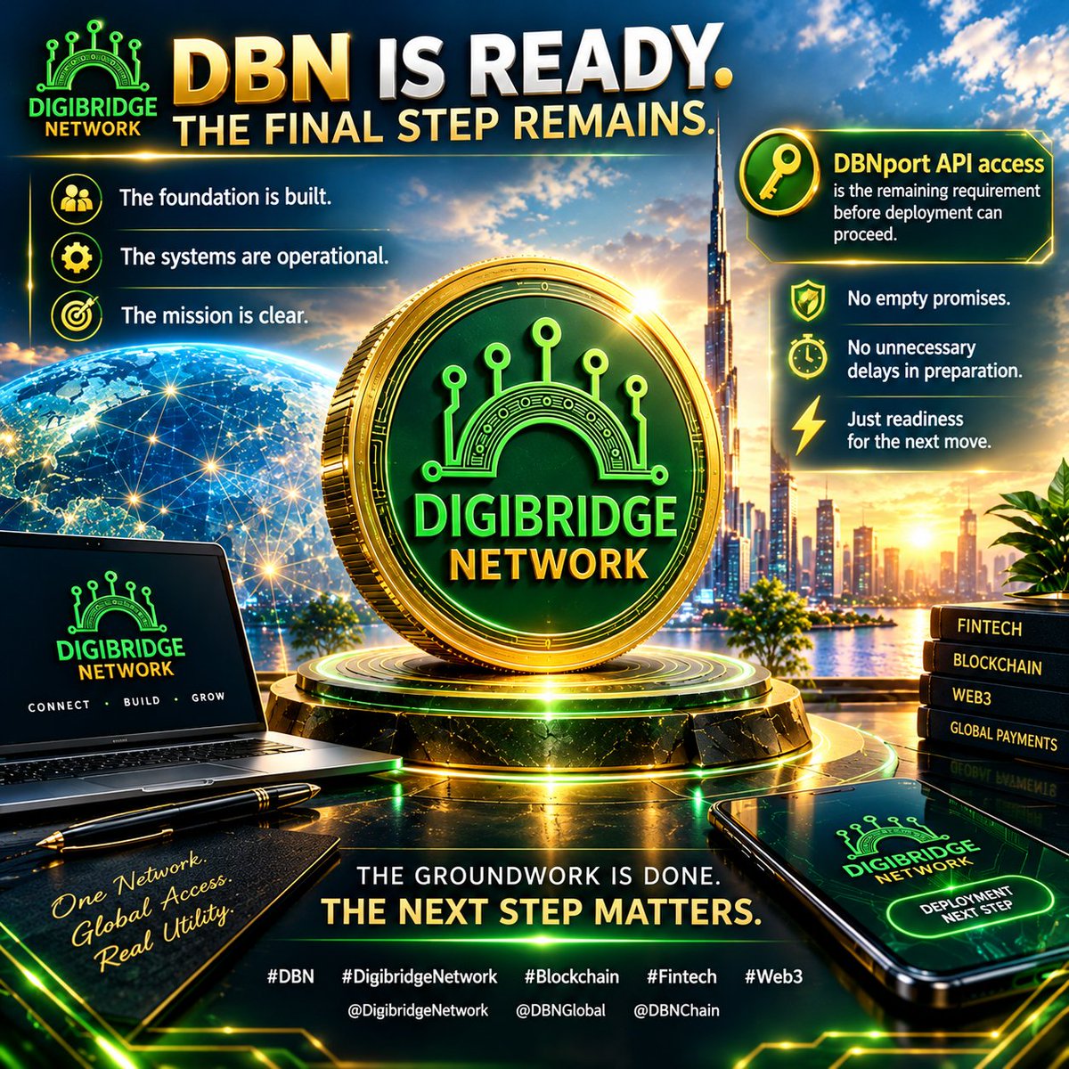 DigiBridge's tweet photo. DBN IS THE FUTURE! BUY NOW! 

🌍 Digibridge Network (DBN) One Network. Global Access. Real Utility.

🔥 Be part of the movement. Get your DBN today and position yourself for the future!

💎 DON’T WAIT. ACCUMULATE DBN NOW!
#DBN #DigibridgeNetwork #Blockchain #Web3 #Fintech https://t.co/o8nKEbHtTY