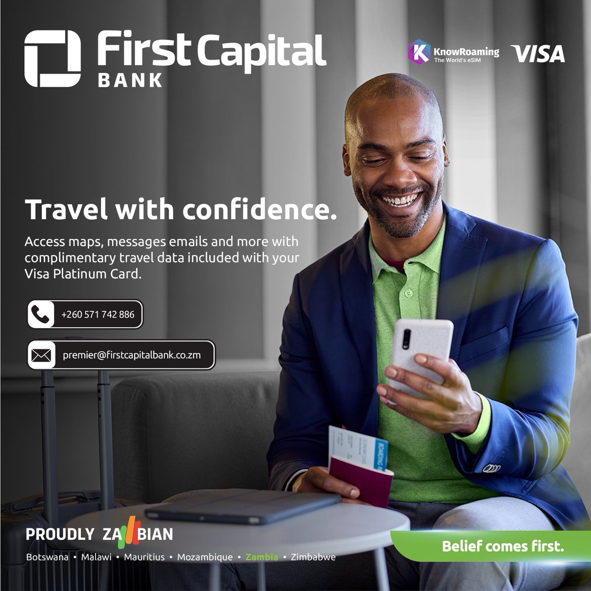 FirstCapital_Zm's tweet photo. Phone: +260 571 742 886
Email: premier@firstcapitalbank.co.zm

#BeliefComesFirst #FirstCapitalBank #ProudlyZambian https://t.co/seiUcu0drK